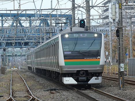 東海道線　普通　横浜行き2　E231系・E233系(2018.11川崎駅ホーム拡張工事に伴う運行)