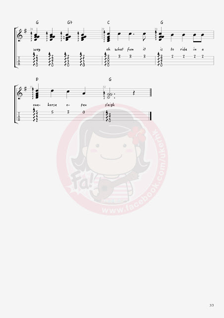 Jingle Bells Ukulele Solo譜3