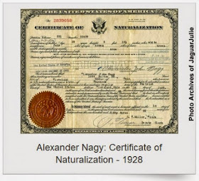 alexander nagy Certificate of Naturalization September 14, 1928