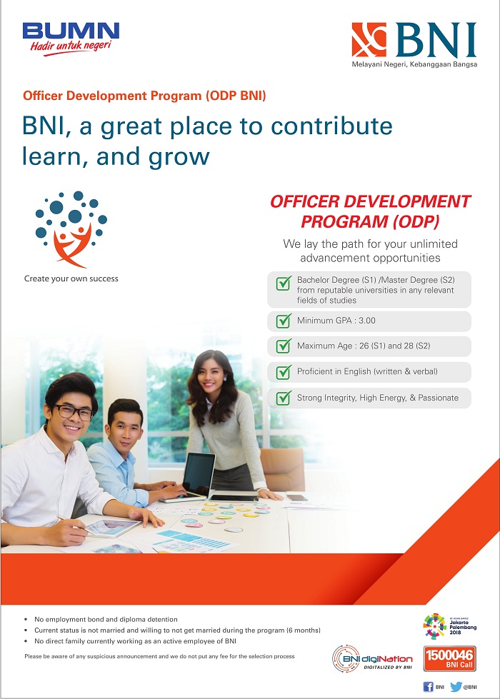 Rekrutmen Terbaru Lowongan Bank BNI  Rekrutmen Lowongan Kerja Tahun 2018