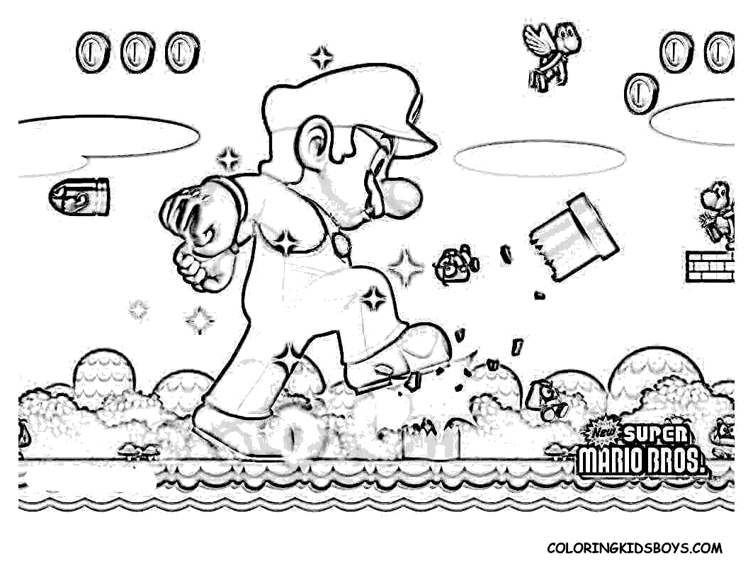 Mario Bros grÃ¡tis Desenhos para colorir para crianÃ§as