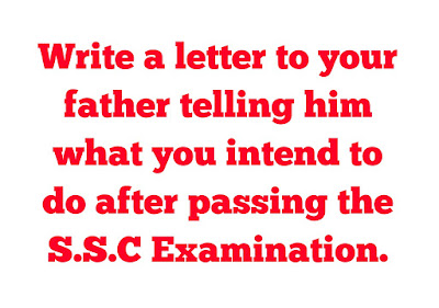 Write a letter to your father telling him what you intend to do after passing the S.S.C Examination.