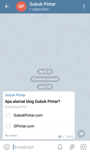 contoh polling di Telegram