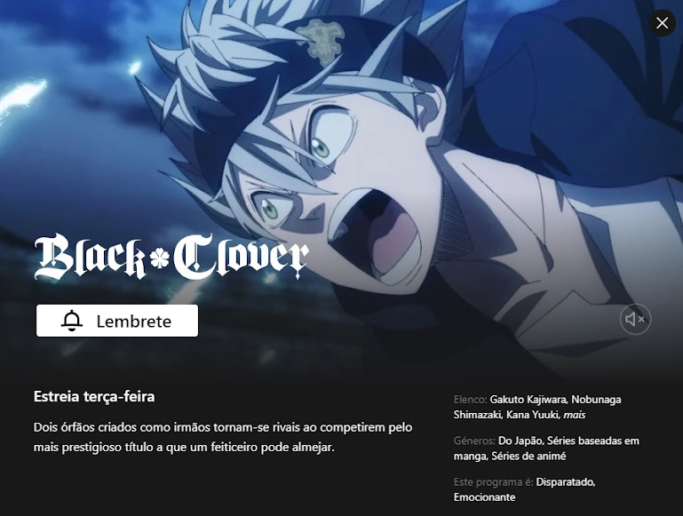 Black Clover Netflix Portugal