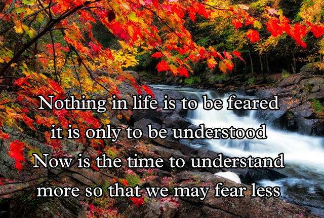 Nothing in life is to be feared