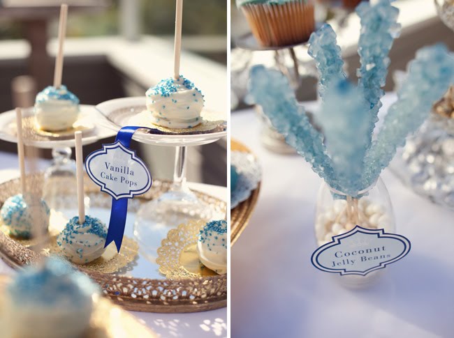 Blue and white bridal shower
