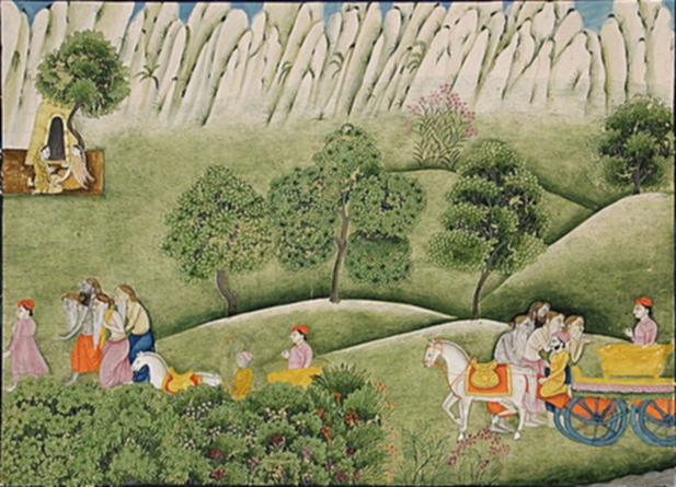 art is rendered with, shakuntala painting analysis, painting of shakuntala and her maids, shakuntala (raja ravi varma), abhijnana shakuntalam