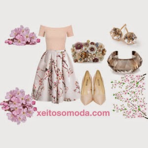 imagen look boda con falda