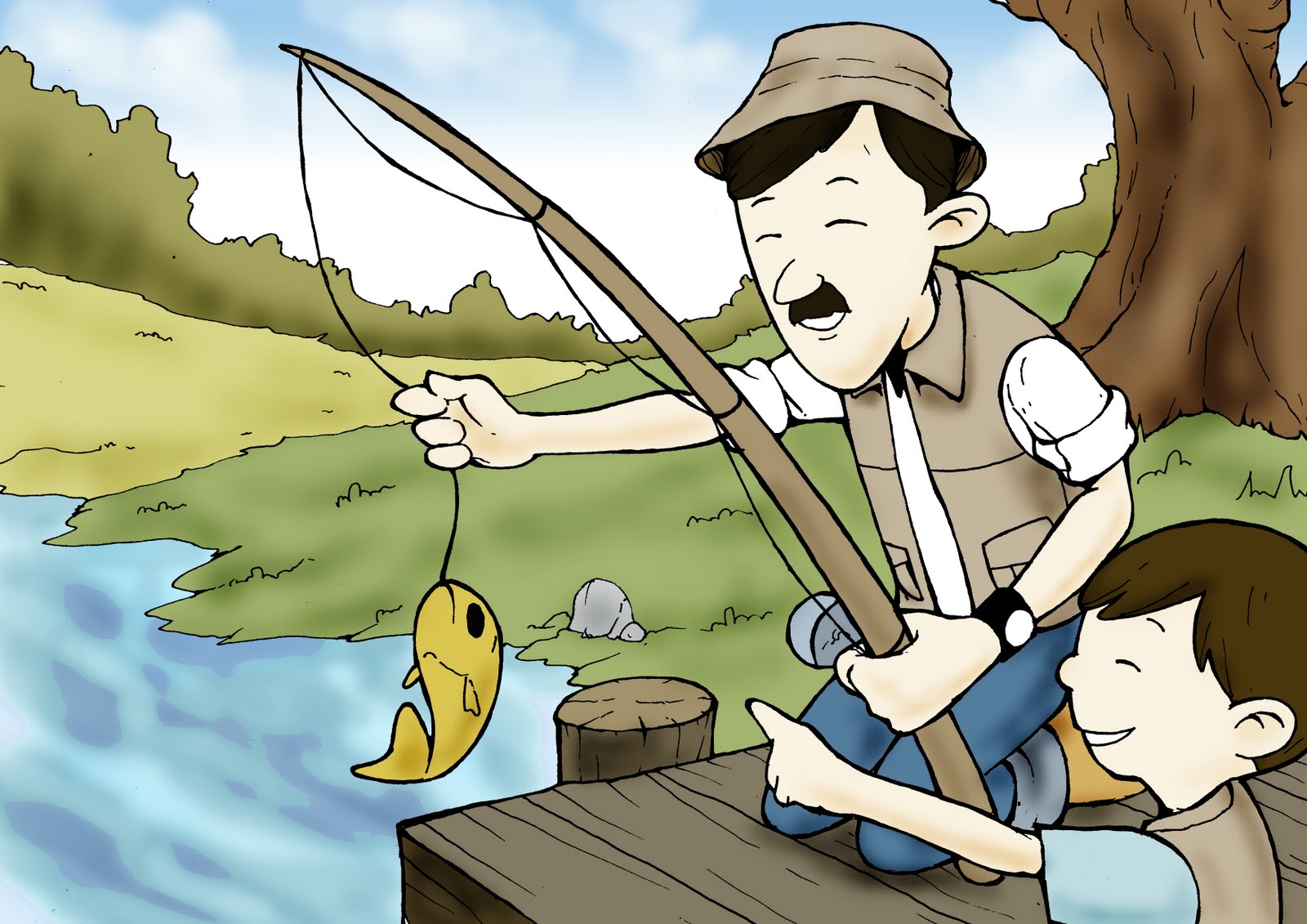 50 Gambar Ilustrasi Orang Mancing Gambarilus