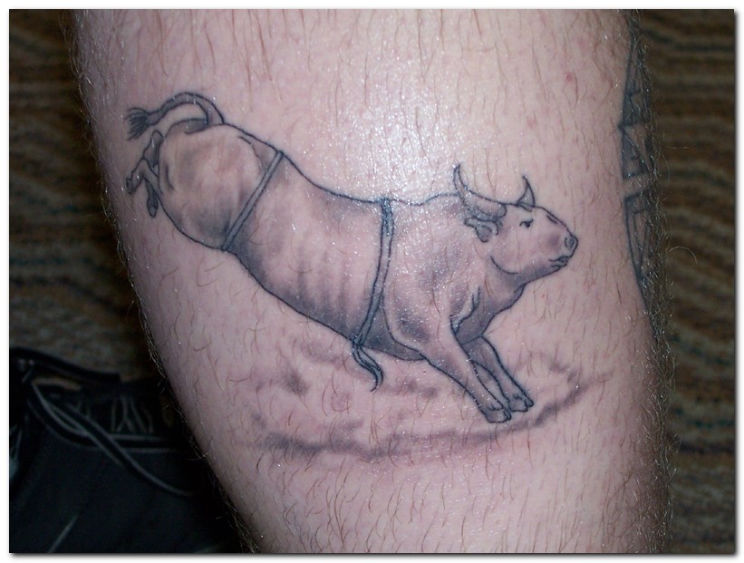 Bull tattoos are most commonly drawn with black or red ink.