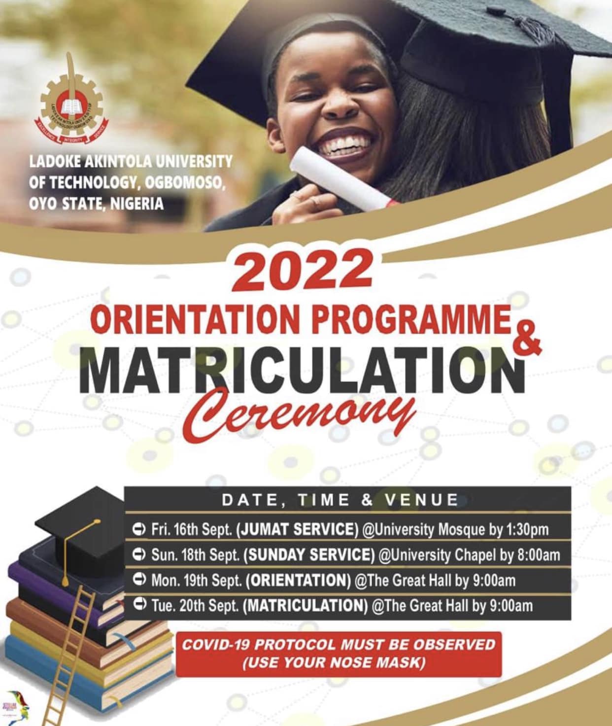 LAUTECH Matriculation Ceremony Date 2021/2022