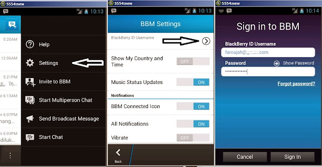 How to Log out BBM for Android