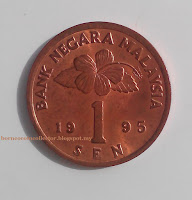 Coin Syiling Malaysia 1 sen 1995