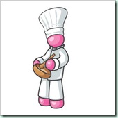 Clip Art Graphic of a Pink Guy Character 