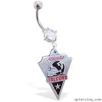 Atlanta Falcons official licensed major league baseball belly ring