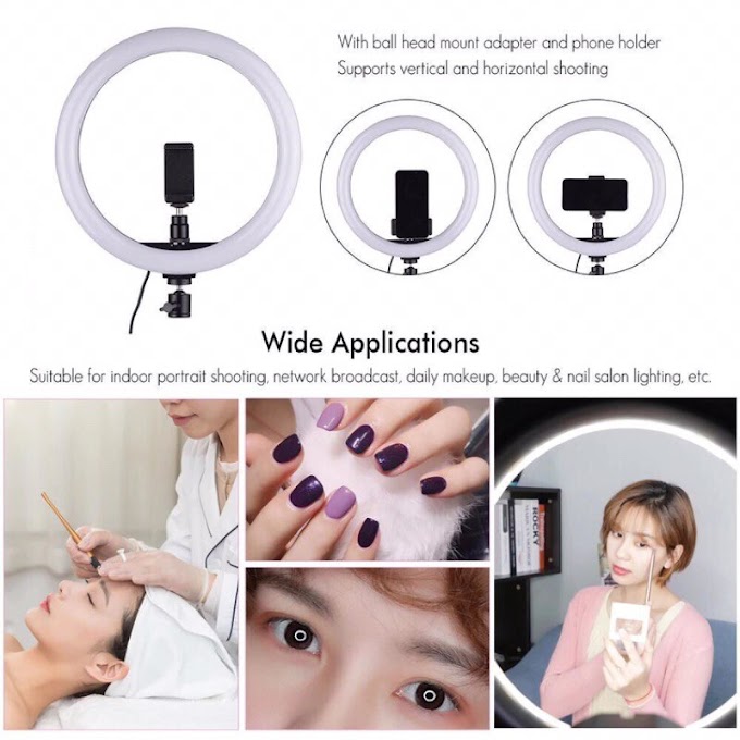 #6BAS Ring light LED  26cm with phone holder,  and16Cm with stand