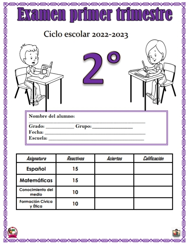 EXAMEN PRIMER TRIMESTRE SEGUNDO GRADO PRIMARIA 2022-2023 | MATERIAL  EDUCATIVO PRIMARIA