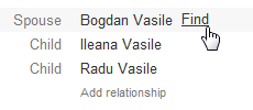 Google Contacts find relative