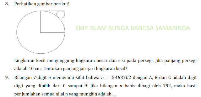 LATIHAN PERSIAPAN OSK MATEMATIKA SMP 2017 KEDUA