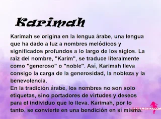 ▷ Significado del nombre Karimah (✔)