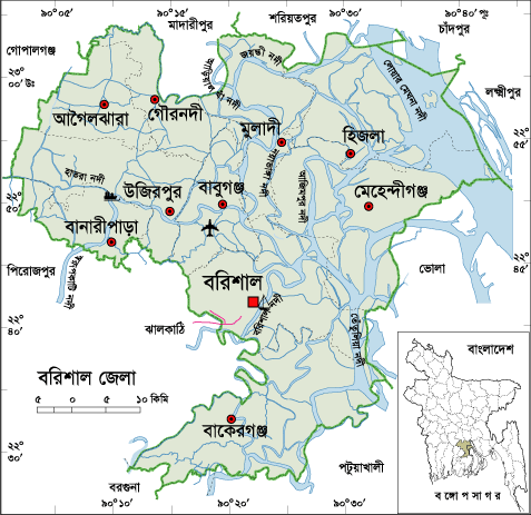 Barisal city Map, Bangladesh