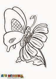 Dunia Sketsa  Gambar sketsa kupu  kupu 