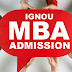 IGNOU University Distance MBA Banking and  Finance programme Admission 2017