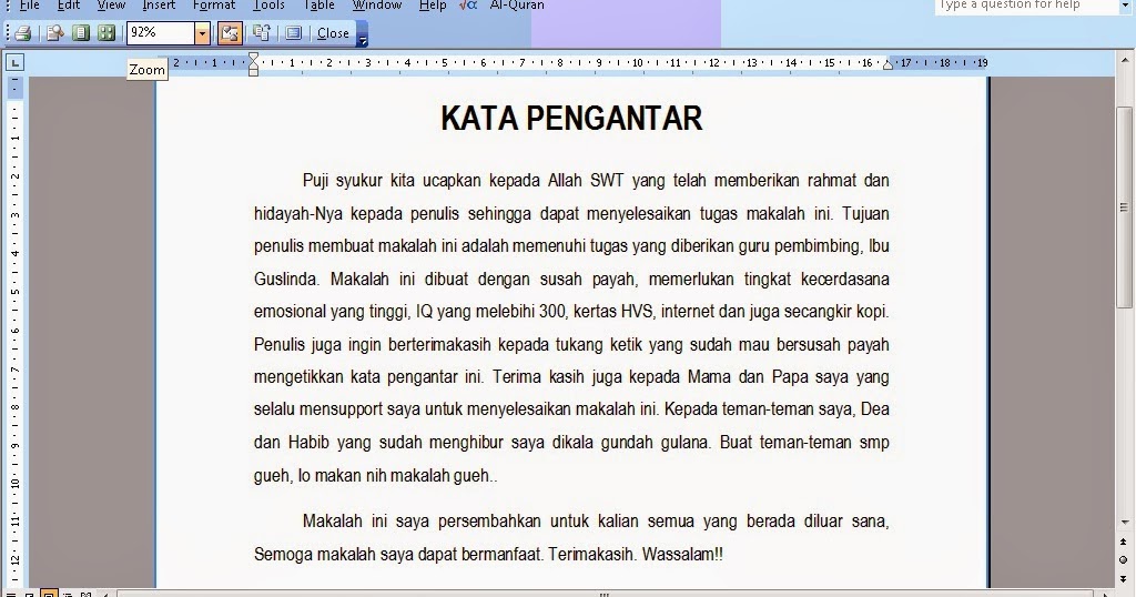 Contoh Kata Pengantar Skripsi Yang Benar  Skripsi PAI