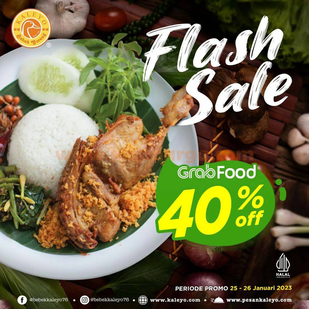 BEBEK KALEYO Promo FLASH SALE GRABFOOD DISKON 40%