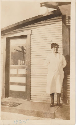 Nanny outside the rear of the BBQ