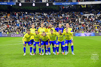 CÁDIZ C. F. Temporada 2022-23. Rubén Alcaraz, Juan Cala, Fali Jiménez, Conan Ledesma, Álex Fernández. Choco Lozano, Iza Carcelén, Fede San Emeterio, Rubén Sobrino, Pacha Espino, Iván Alejo. REAL MADRID C. F. 2 CÁDIZ C. F. 1 Jueves 10/11/2022, 21:30 horas. Campeonato de Liga de 1ª División, jornada 14. Madrid, estadio Santiago Bernabéu: 53.190 espectadores. GOLES: 1-0: 40’, Éder Militão. 2-0: 70’, Toni Kroos. 2-1: 81’, Lucas Pérez.