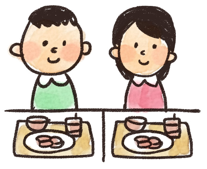 給食のイラスト 男の子と女の子 ゆるかわいい無料イラスト素材集