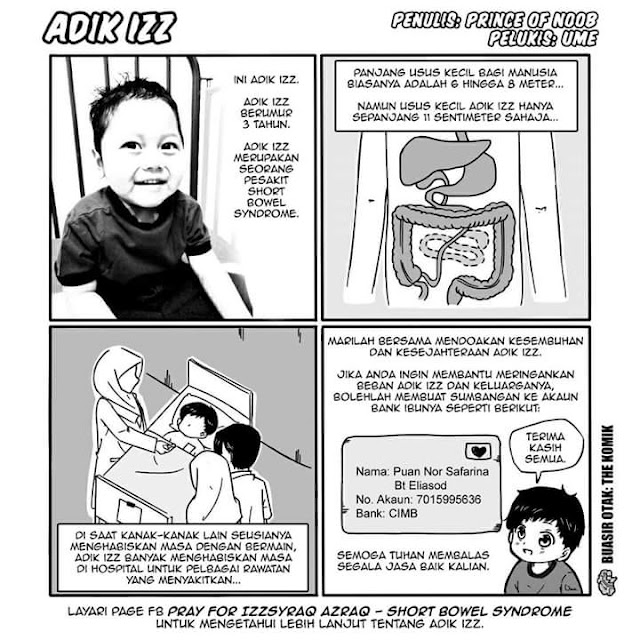 Perjuangan si kecil, adik Izz