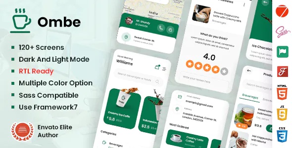 Best Coffee Shop Mobile App Template