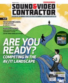 Sound & Video Contractor - March 2013 | ISSN 0741-1715 | TRUE PDF | Mensile | Professionisti | Audio | Home Entertainment | Sicurezza | Tecnologia
Sound & Video Contractor has provided solutions to real-life systems contracting and installation challenges. It is the only magazine in the sound and video contract industry that provides in-depth applications and business-related information covering the spectrum of the contracting industry: commercial sound, security, home theater, automation, control systems and video presentation.