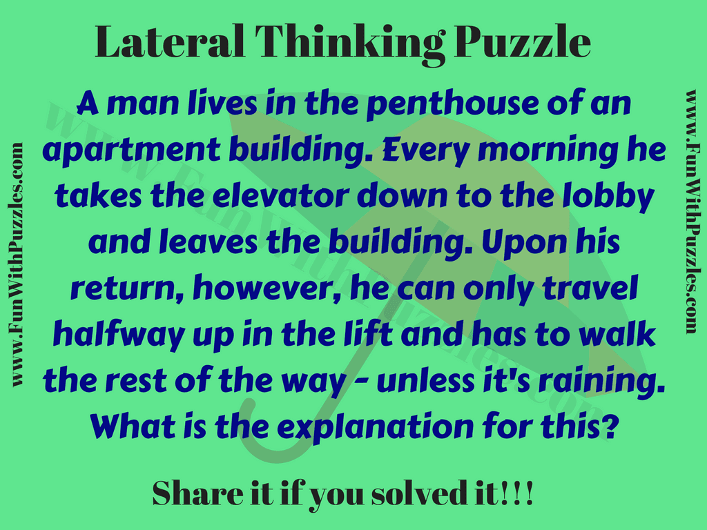 lateral thinking puzzle for kids with answer