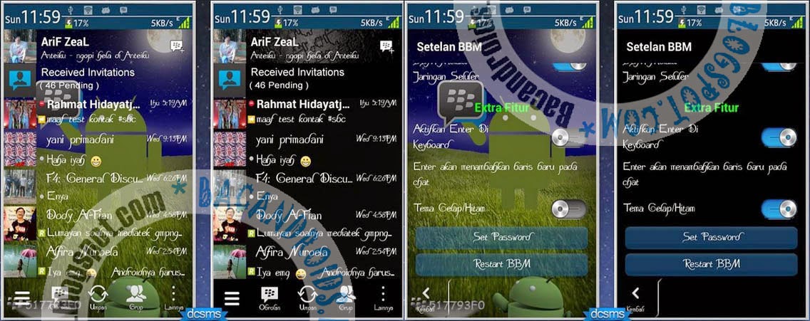 download apk BBM2 Mod GoRankPathTooth Dual Thema(Black dan Transparent)