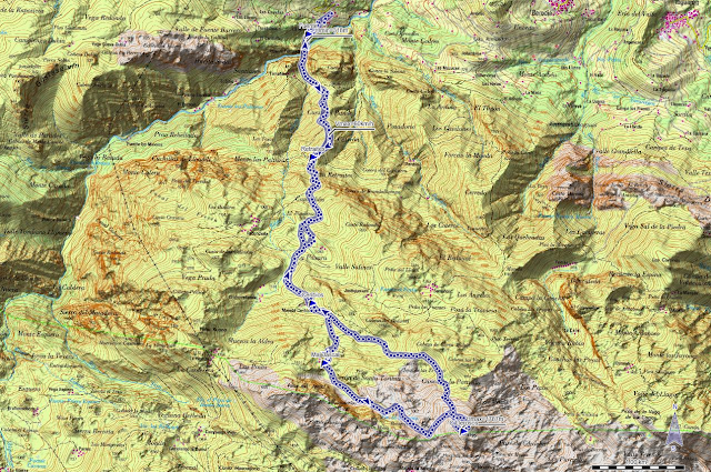 Mapa de la Ruta al Cabezo Llerosos desde La Molina