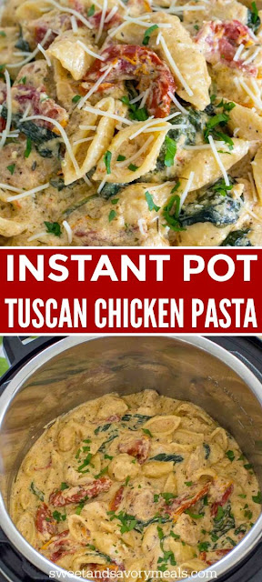 INSTANT POT TUSCAN CHICKEN PASTA (VIDEO)