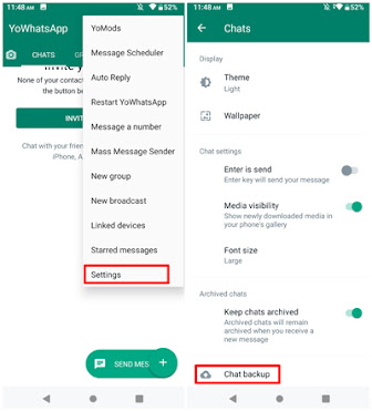 How to back up YO WhatsApp chat to google drive?