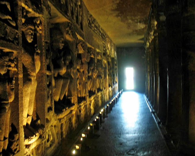 temple corridor at Ajanta in Aurangabad