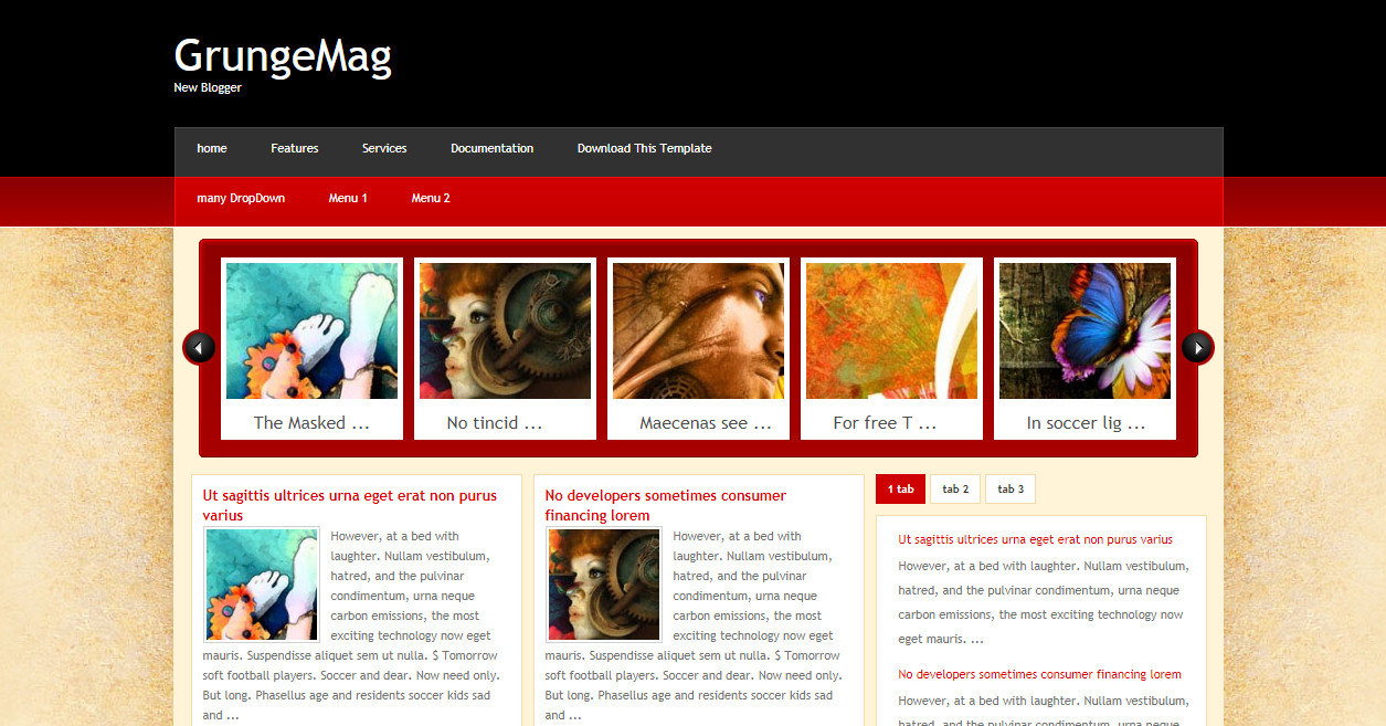 GrungeMag Blogger Template