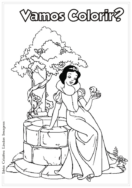 Princesa da Disney Branca de Neve para colorir