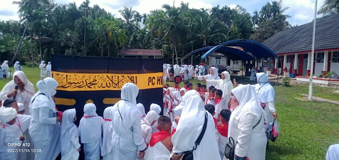 Sebanyak 500 Anak TK Paud Se Kecamatan Nipah Panjang Kabupaten Tanjung Jabung Timur Mengikuti Simulasi Manasik Ibadah Haji Tahun 2022