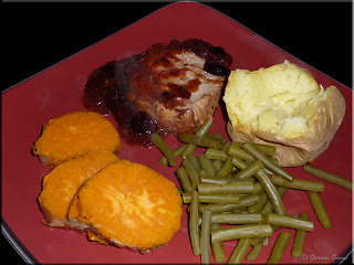 cranberry roast pork served