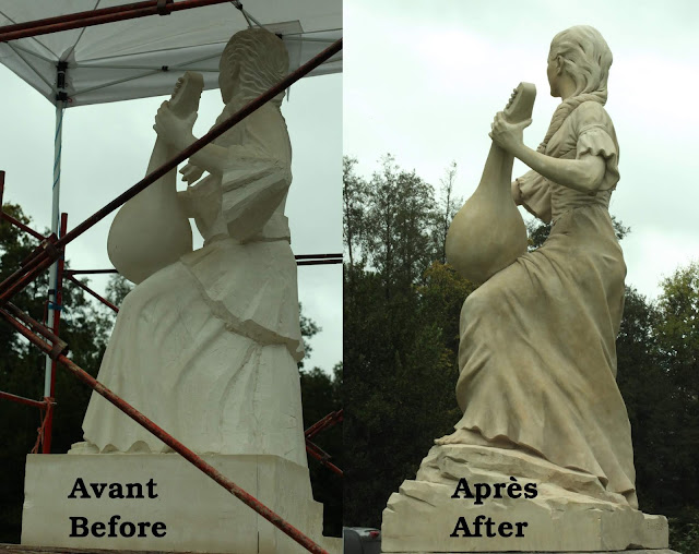 #Lakmé # sculpture #pierre # statue # stone # Emmanuel Sellier # Avant après # Before after # chirurgie artistique # artistic surgery