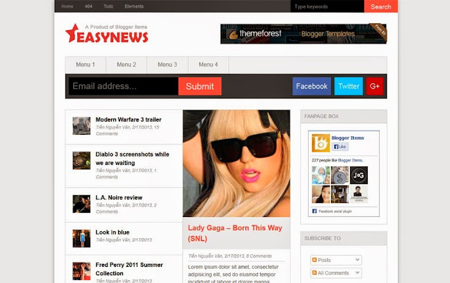 Easy News - Magazine Responsive SEO Blogger Template