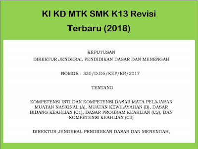 Ki Kd Matematika Mtk Smk Kurikulum 2013 Revisi (2018 