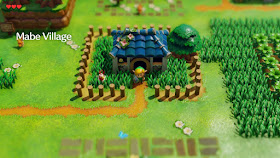 Outside of Marin's and Tarin's house in the remake of Link's Awakening, at the start of the game