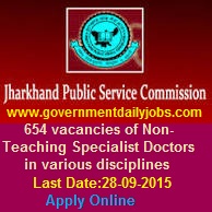 JPSC RECRUITMENT 2015 SPECIALIST DOCTORS VACANCIES